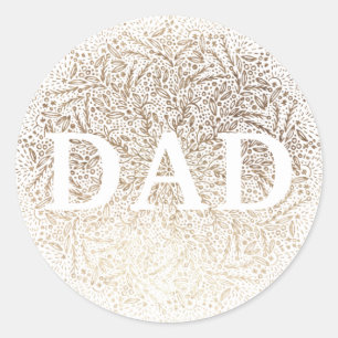 Adesivo Redondo Floral Ouro Branco DAD Formal Elegante Dia dos Pai
