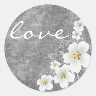Adesivo Redondo Floral: Peach Blossom Treat Bag Sticker