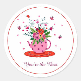 Adesivo Redondo Floral personalizado