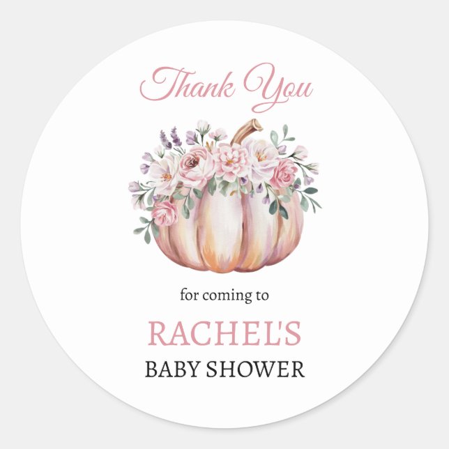 Adesivo Redondo Floral Pumpkin Queda Obrigado (Frente)