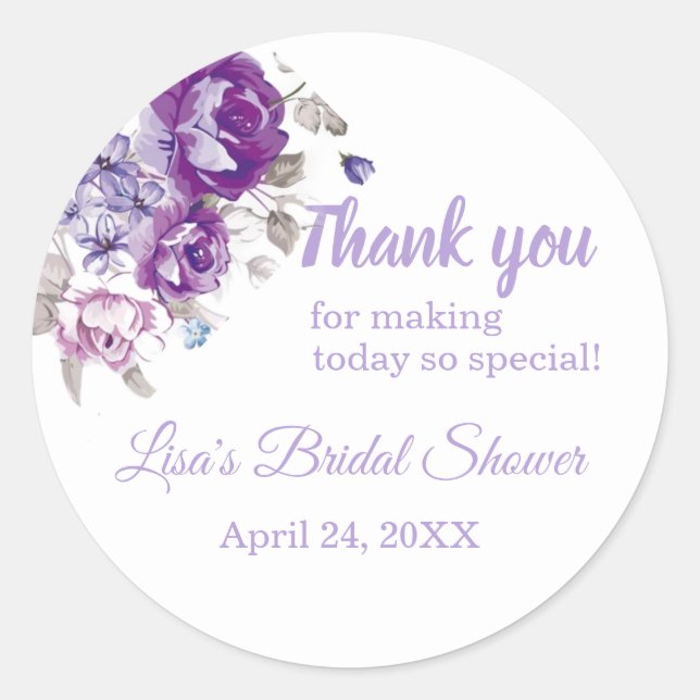 Adesivo Redondo Floral Puro Obrigado Chá (Frente)