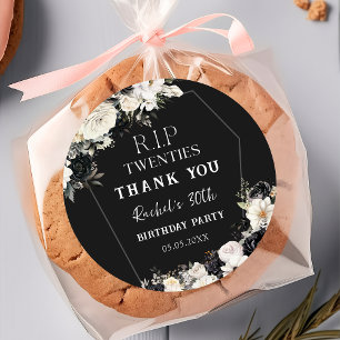 Adesivo Redondo Floral RIP 200 aniversário de 30 anos