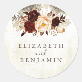 Adesivo Redondo Floral Rustic Vintage