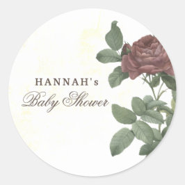 Adesivo Redondo Floral Rústico Burgundy Marsala Moderno Minimalist