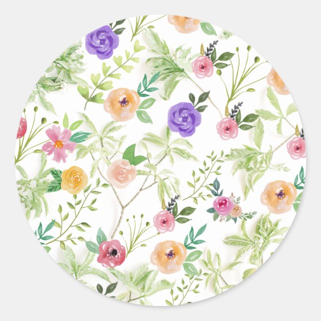Adesivo Redondo Floral Shabby Chic (Frente)