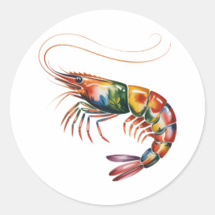 Adesivo Redondo Floral Shrimp Art