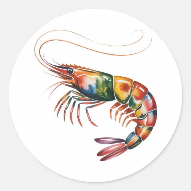 Adesivo Redondo Floral Shrimp Art (Frente)