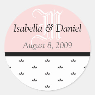 Adesivo Redondo Floral Stickers Monogramas Oferece selos
