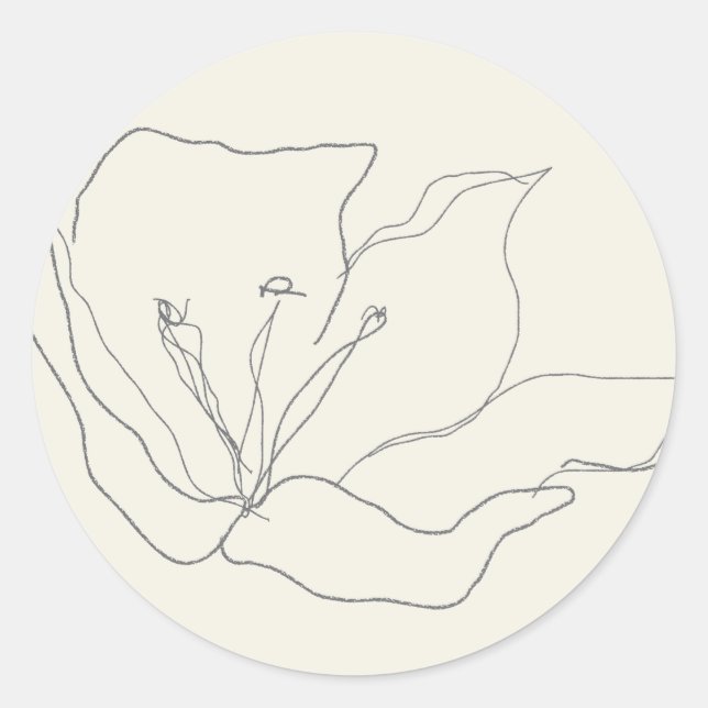 Adesivo Redondo Floral Suave de Eggshell Moderno Delicado (Frente)