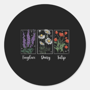 Adesivo Redondo Floral Sutil 8647 Flores de Trump Dedaleira Tulipa