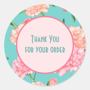 Adesivo Redondo Floral Thank you