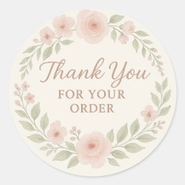Adesivo Redondo Floral Thank You Label