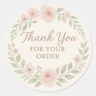 Adesivo Redondo Floral Thank You Label