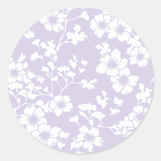 Adesivo Redondo Floral Trellis - Dusty Lavender (Frente)