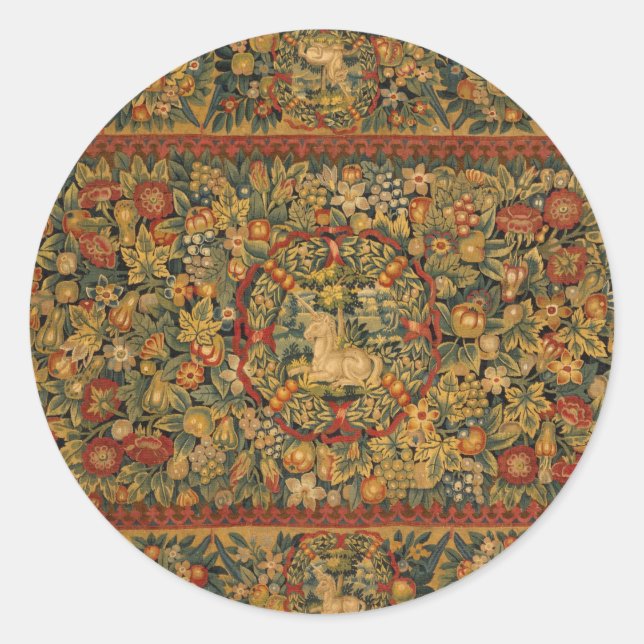 Adesivo Redondo Floral Unicorn Motif (Frente)