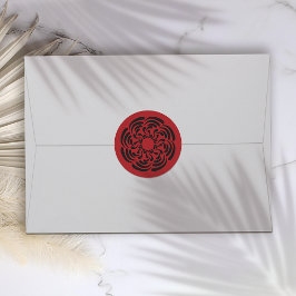 Adesivo Redondo Floral Vermelho Ousado