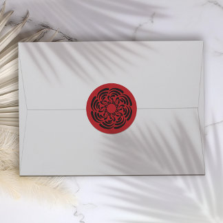 Adesivo Redondo Floral Vermelho Ousado