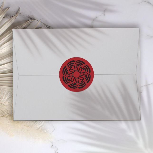 Adesivo Redondo Floral Vermelho Ousado (Criador carregado)