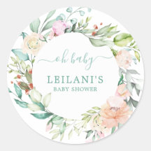 Floral Watercolor Wreath Oh Baby Chá de fraldas