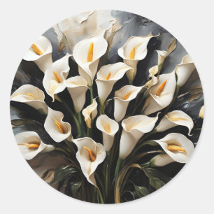 Adesivo Redondo Floral White Calla Lily