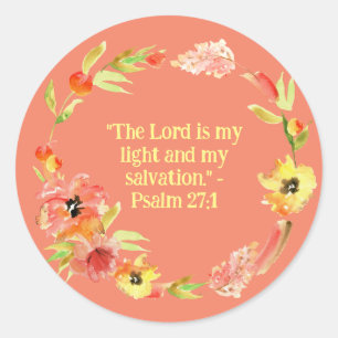 Adesivo Redondo Floral Wreath Inspiracional Fé e Incentivo