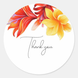 Adesivo Redondo Floreal moderno tropical dobrado