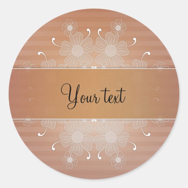 Adesivo Redondo Floreio romântico (Frente)