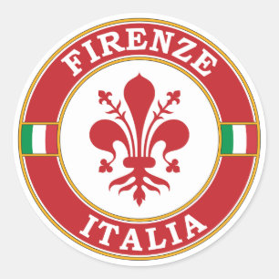 Adesivo Redondo Florence Itália Circle Emblem