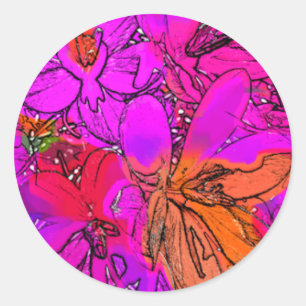 ADESIVO REDONDO FLORES