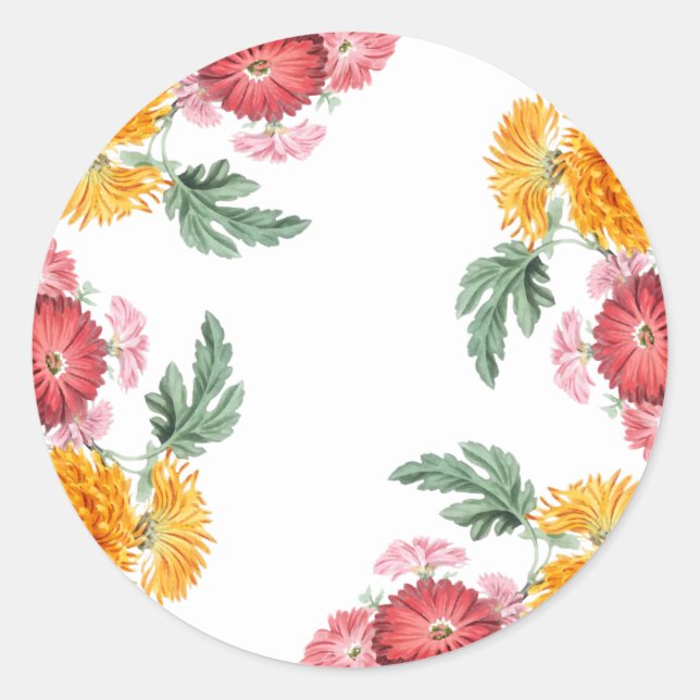 Adesivo Redondo Flores Autóctones Envelopes Selos (Frente)