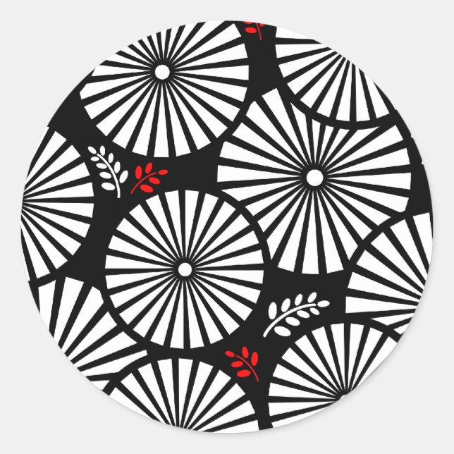 Adesivo Redondo Flores brancas preto retrorreflectoras (Frente)