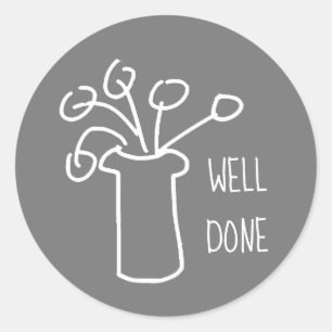 Adesivo Redondo Flores brancas, simples e modernas, muito bem feit