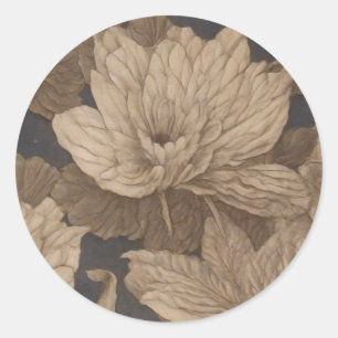 Adesivo Redondo Flores caindo representadas em murais antigos