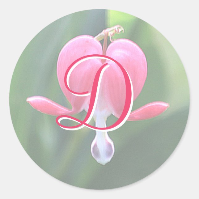 Adesivo Redondo Flores Cardíacas Sangrentas Monograma D Stickers (Frente)