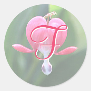 Adesivo Redondo Flores Cardíacas Sangrentas Monograma F Stickers