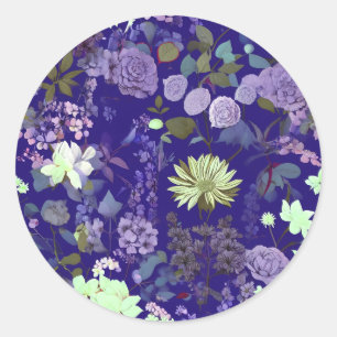 Adesivo Redondo Flores com atmosfera elegante e misteriosa