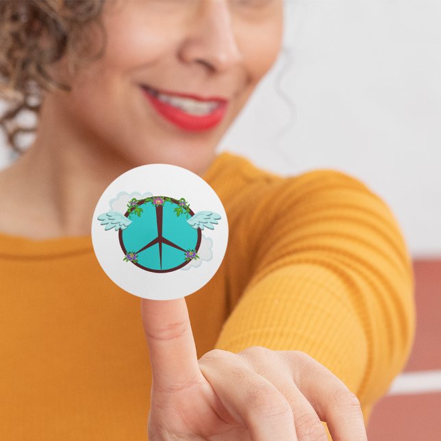 Adesivo Redondo Flores da Paz (Criador carregado)