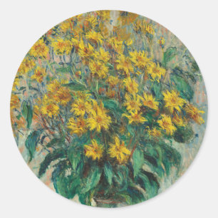 Adesivo Redondo Flores de Alcachofra de Jerusalém por Claude Monet