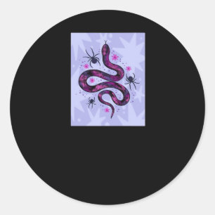 Adesivo Redondo Flores de aranhas Cobra de Whimsigoth