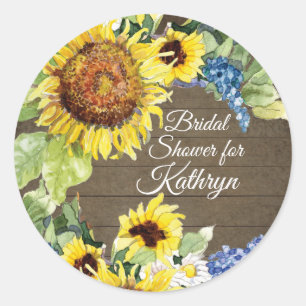 Adesivo Redondo Flores de Azul Amarelo e Girassol no Chá de panel