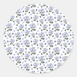 Adesivo Redondo Flores de Blackberry, padrão sem costura