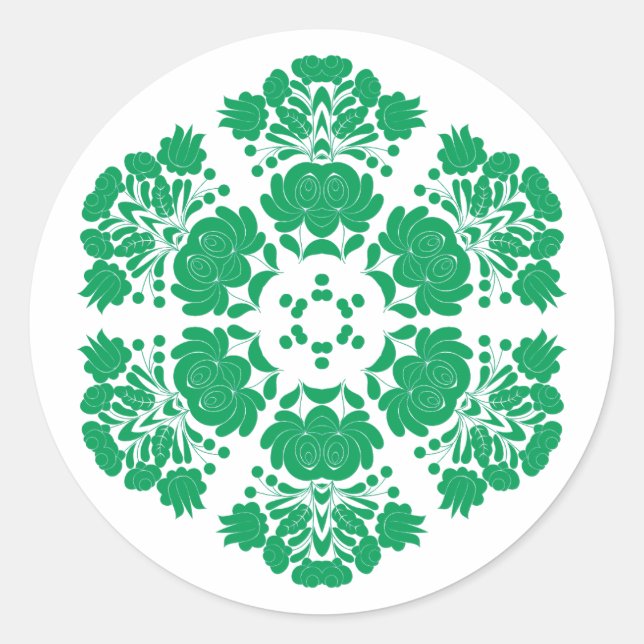 Adesivo Redondo flores de design polaco (Frente)