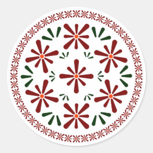 Adesivo Redondo flores de design polaco