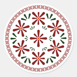 Adesivo Redondo flores de design polaco
