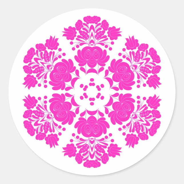 Adesivo Redondo flores de design polaco (Frente)