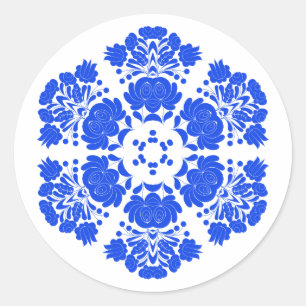 Adesivo Redondo flores de design polaco