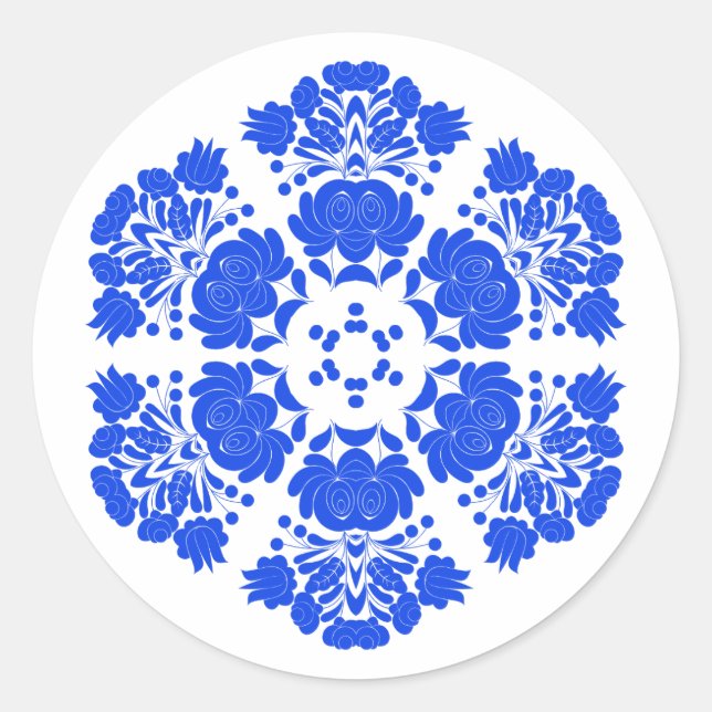 Adesivo Redondo flores de design polaco (Frente)