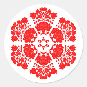 Adesivo Redondo flores de design polaco