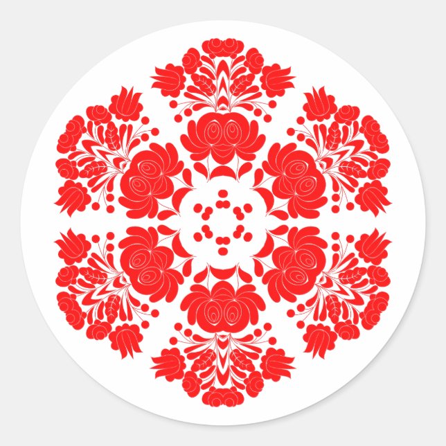 Adesivo Redondo flores de design polaco (Frente)