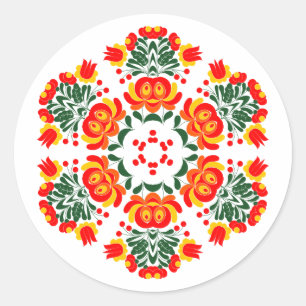 Adesivo Redondo flores de design polonês